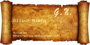 Gilicz Nimfa névjegykártya